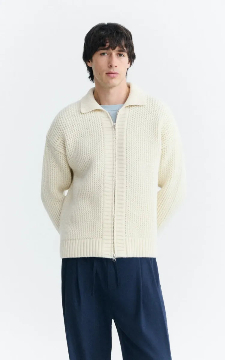 Thinking Mu ECRU OSKAR KNITTED SWEATER