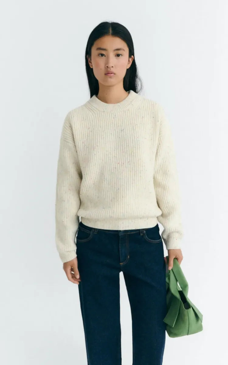 Thinking Mu ECRU CARMEN KNITTED SWEATER