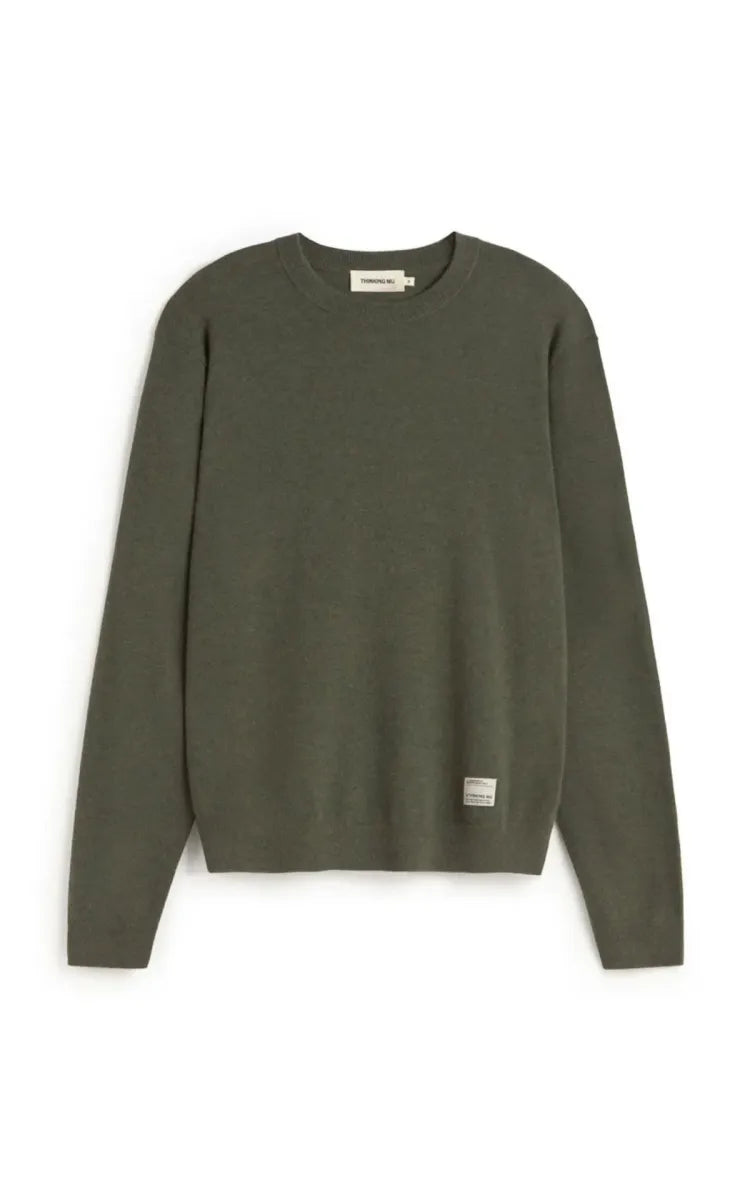 Thinking Mu DARK GREEN LUCIEN KNITTED SWEATER