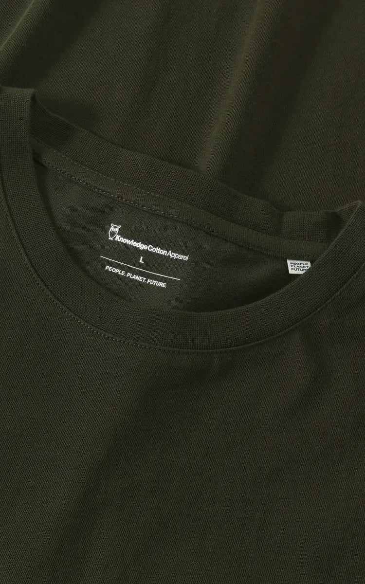 KnowledgeCotton Apparel T-shirt Chest Embroidery