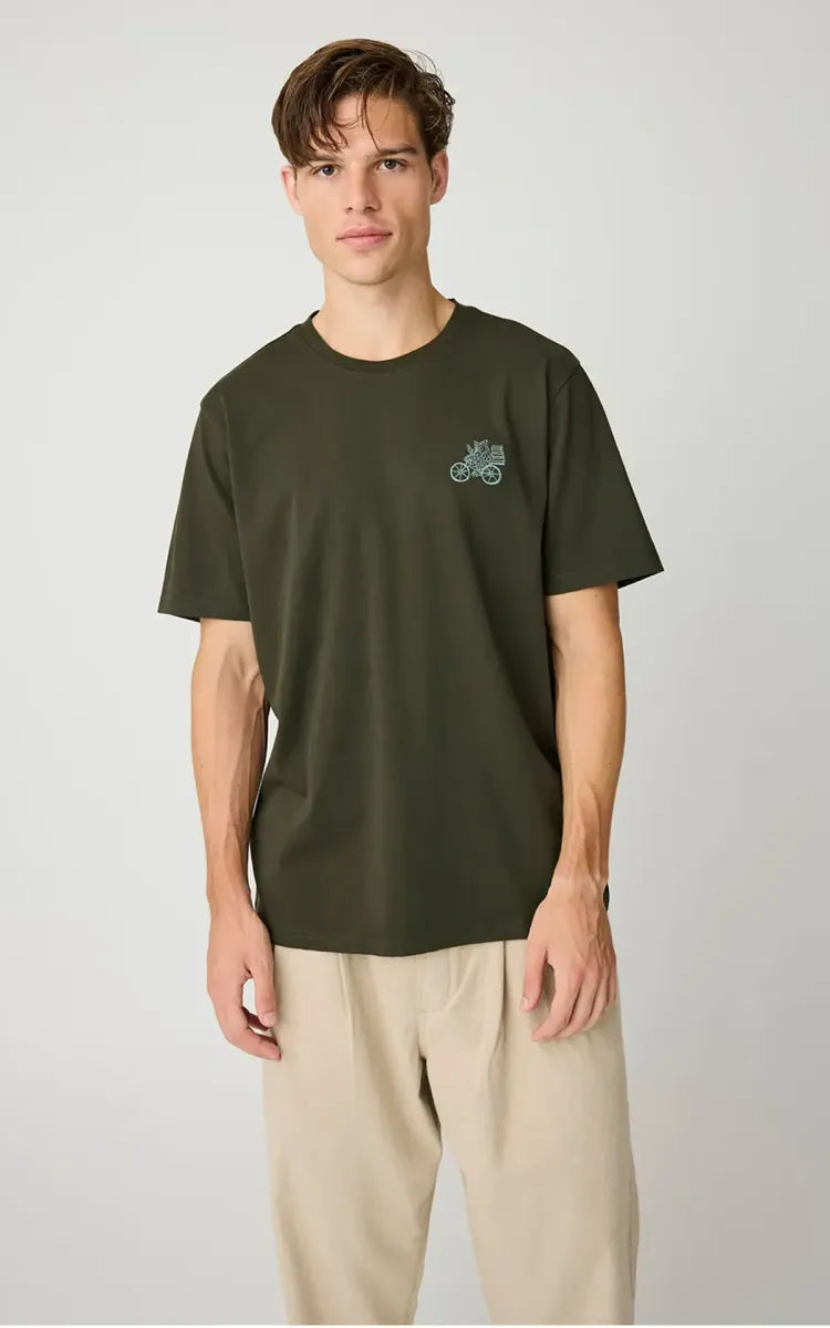 KnowledgeCotton Apparel T-shirt Chest Embroidery