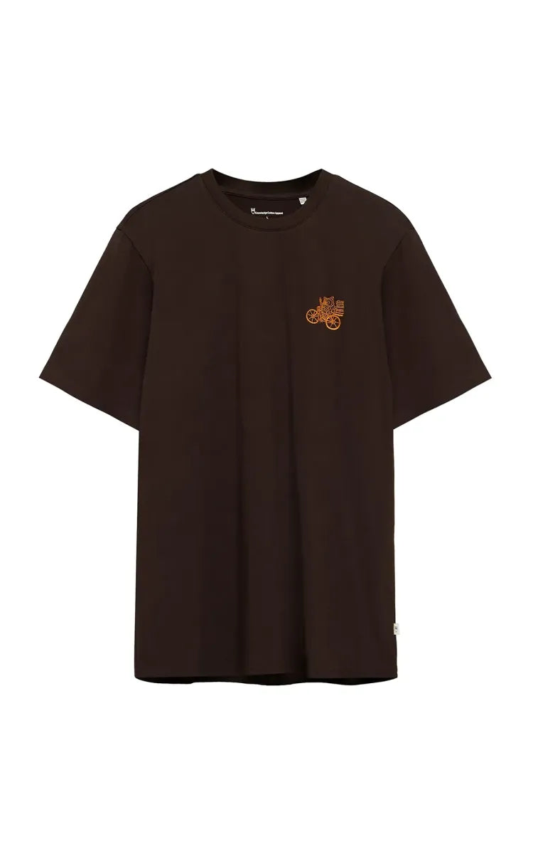 KnowledgeCotton Apparel T-shirt Chest Embroidery