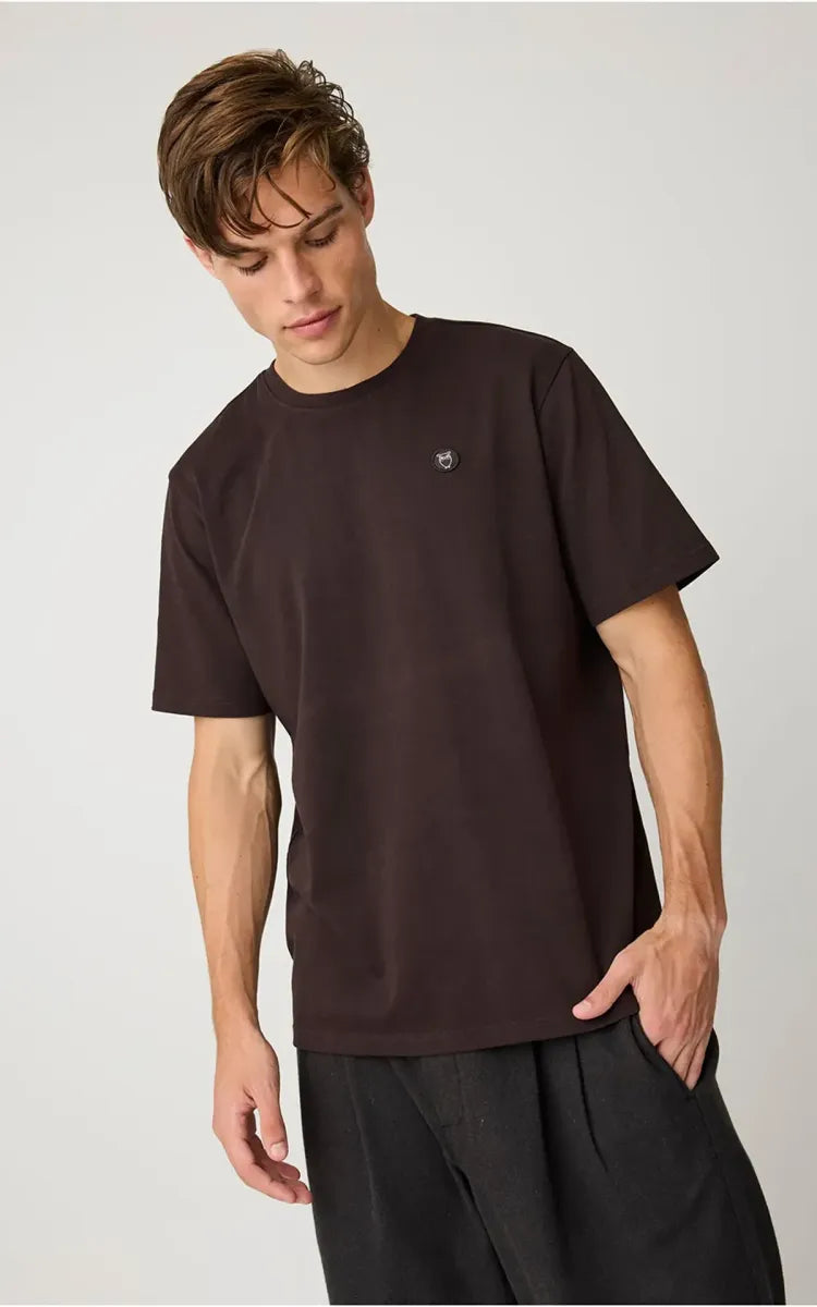 KnowledgeCotton Apparel T-shirt Chest Embroidery