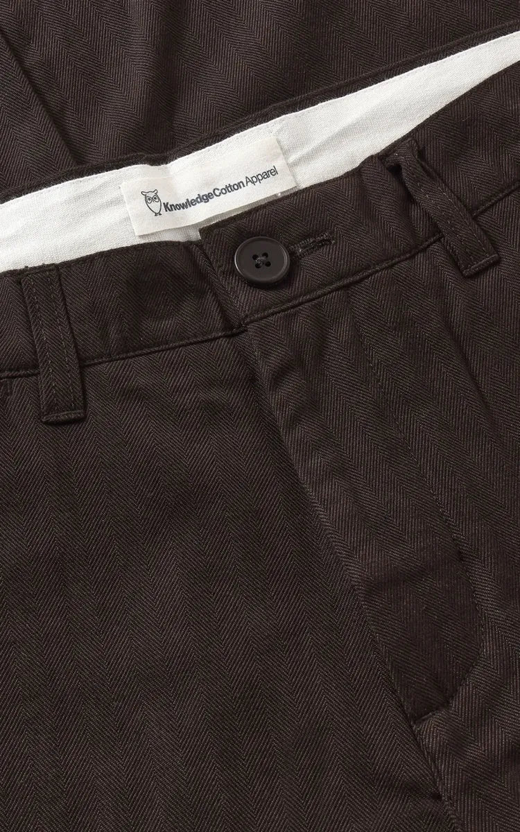 Knowledge Cotton Apparel Chuck regular herringbone pants