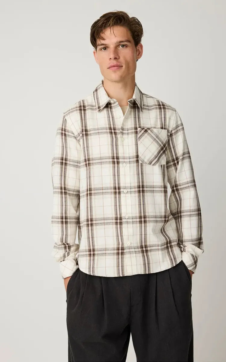 KnowledgeCotton Apparel Dune regular check flannel shirt