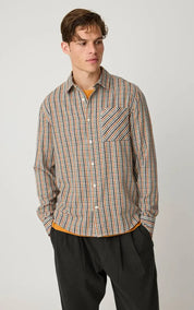 Knowledge Cotton Apparel Dune regular check shirt