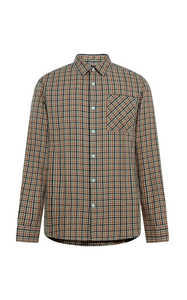 Knowledge Cotton Apparel Dune regular check shirt