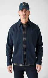 Twill zip overshirt