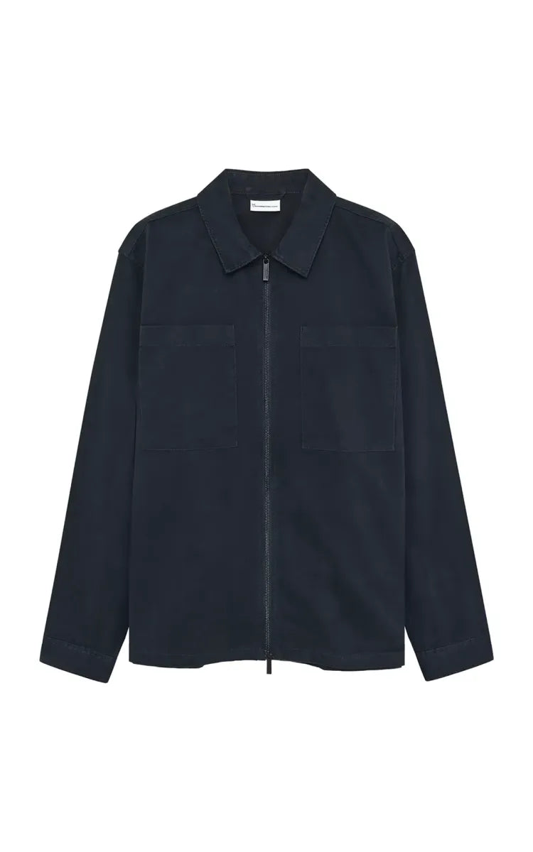 KnowledgeCotton Apparel Twill zip overshirt