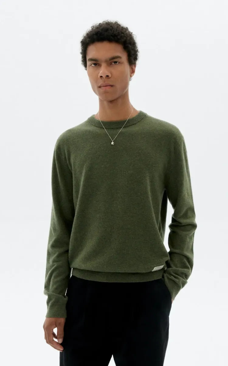 Thinking Mu DARK GREEN LUCIEN KNITTED SWEATER