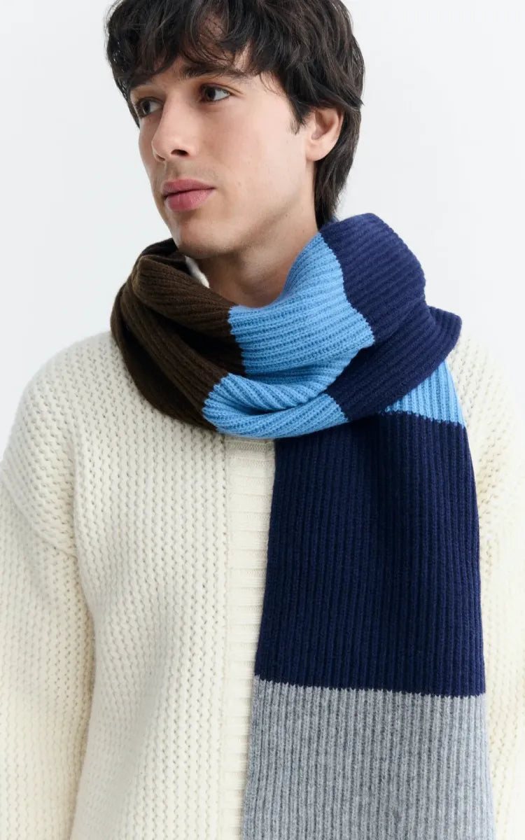 Thinking Mu CERVINO BLUE GHEDE SCARF