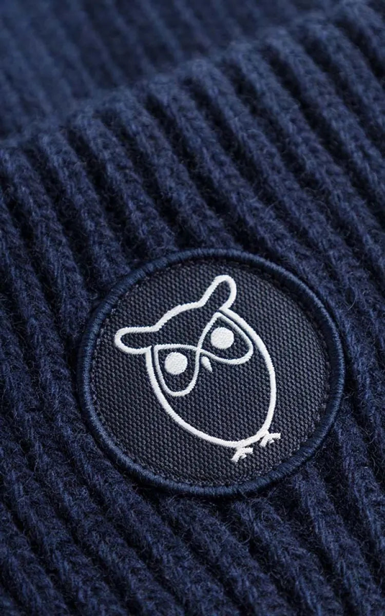 KnowledgeCotton Apparel Wool badge beanie