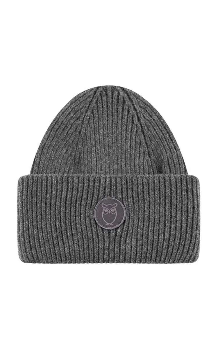 KnowledgeCotton Apparel Wool badge beanie