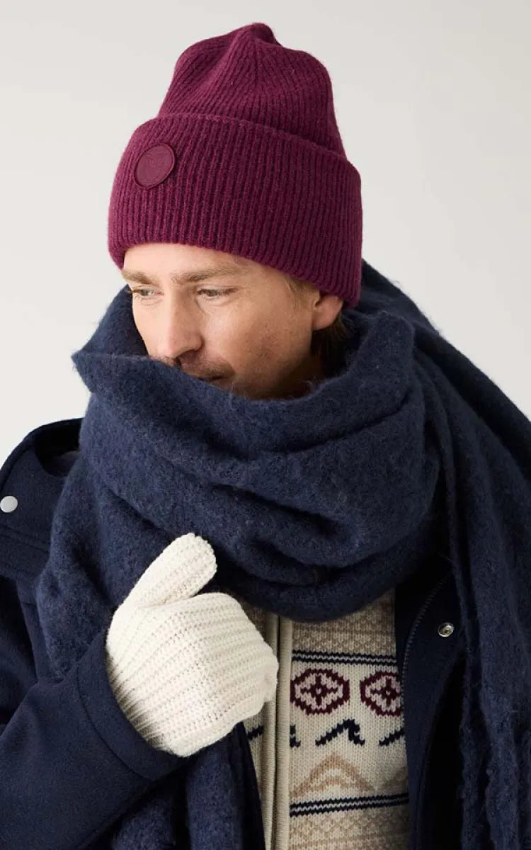 KnowledgeCotton Apparel Wool badge beanie
