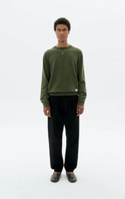 Thinking Mu DARK GREEN LUCIEN KNITTED SWEATER