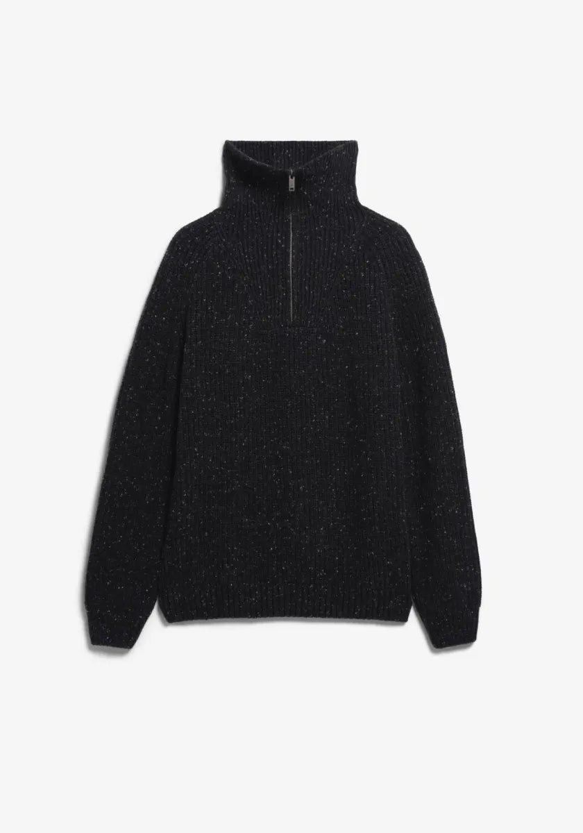 ARMEDANGELS Tweed Knit Half-zip Sweater