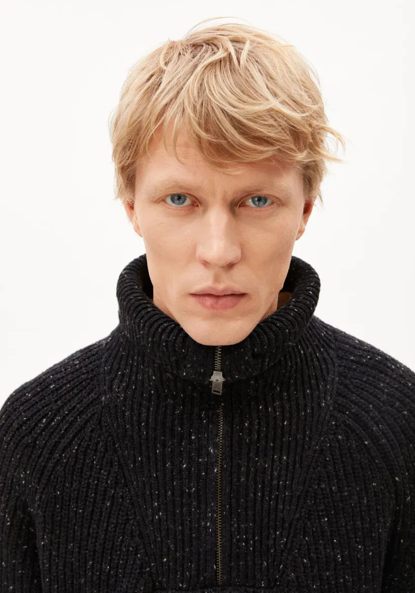 ARMEDANGELS Tweed Knit Half-zip Sweater