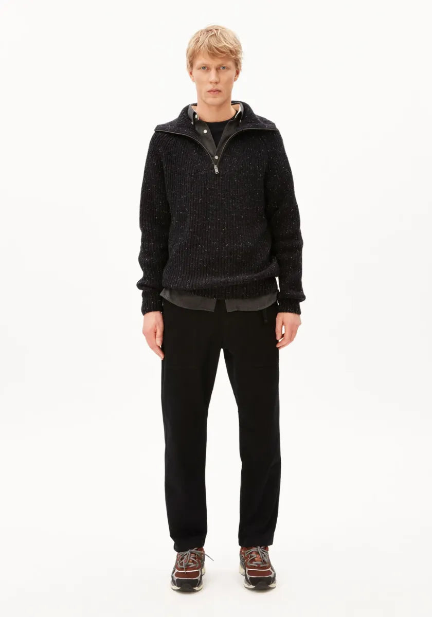 ARMEDANGELS Tweed Knit Half-zip Sweater