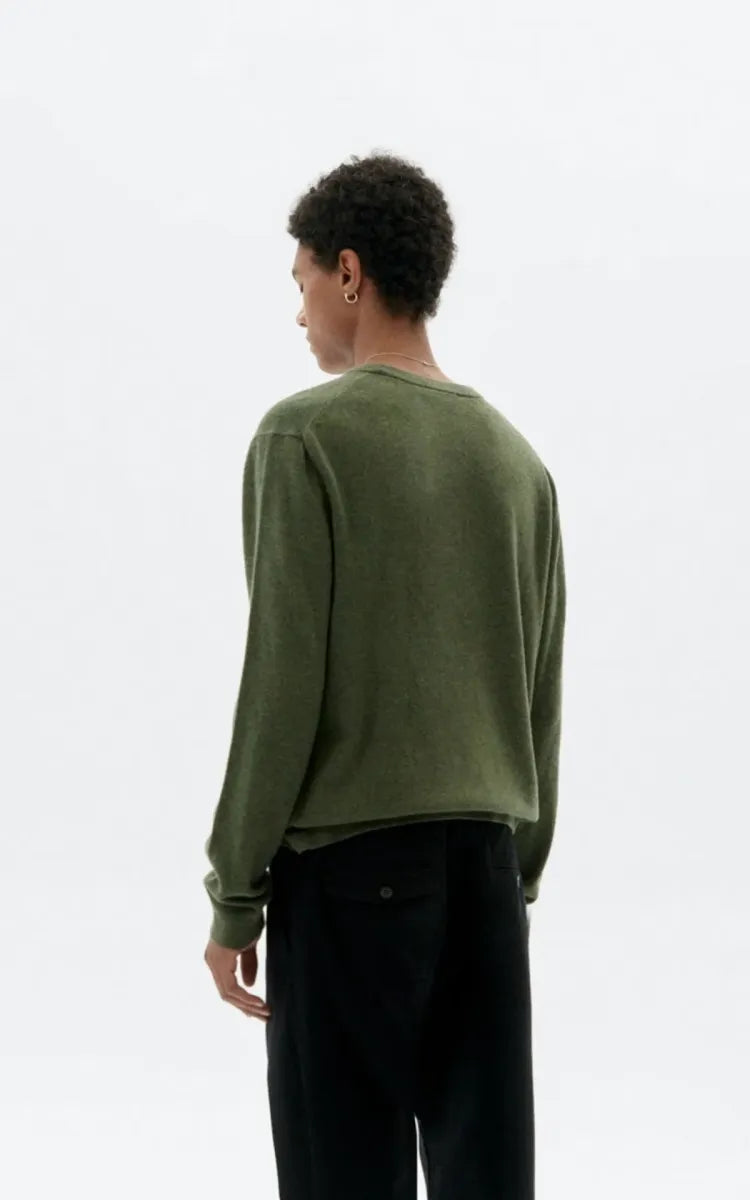 Thinking Mu DARK GREEN LUCIEN KNITTED SWEATER