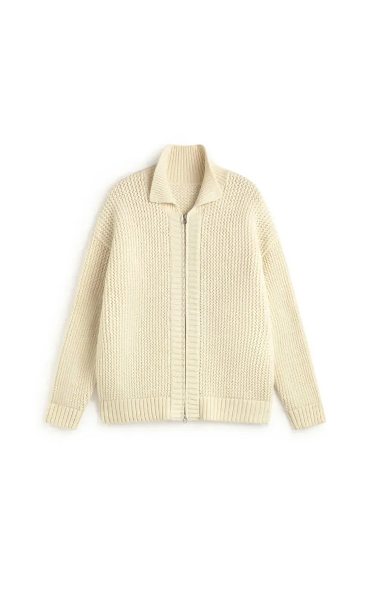 Thinking Mu ECRU OSKAR KNITTED SWEATER