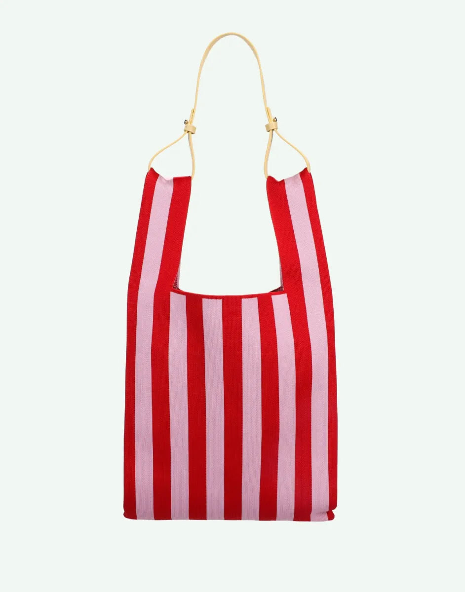 Sticky Sis Club Market Bag Knitted Stripes
