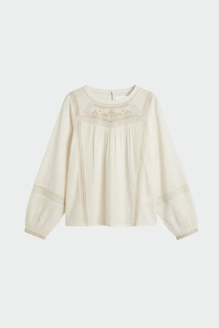 Indi & Cold COMBINATION BLOUSE WITH CONTRAST EMBROIDERY