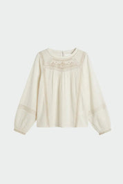 Indi & Cold COMBINATION BLOUSE WITH CONTRAST EMBROIDERY