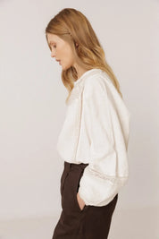 Indi & Cold COMBINATION BLOUSE WITH CONTRAST EMBROIDERY