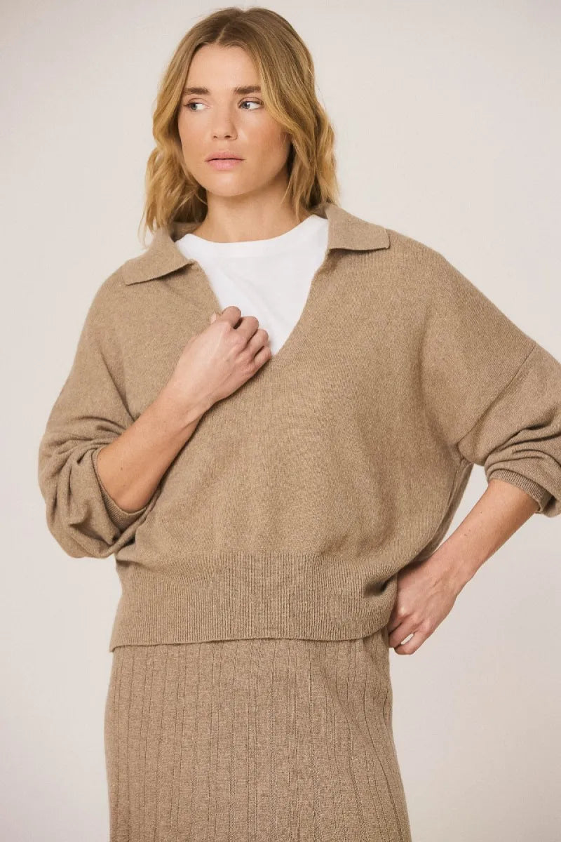 Indi & Cold Polo sweater with cashmere