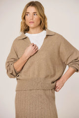 Polo sweater with cashmere