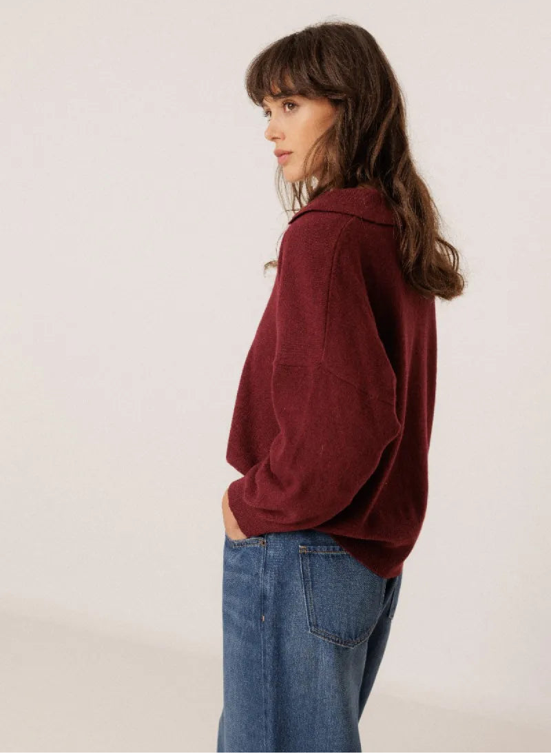 Indi & Cold Polo sweater with cashmere