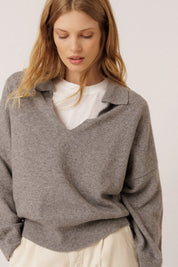 Indi & Cold Polo sweater with cashmere