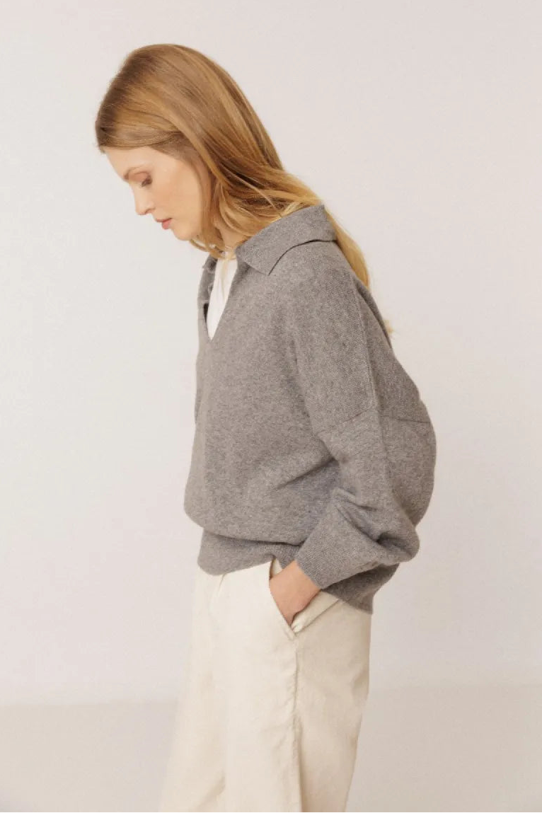 Indi & Cold Polo sweater with cashmere