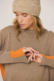 Indi & Cold Fluorescent-detail sweater with cashmere