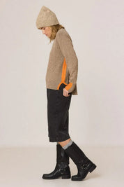 Indi & Cold Fluorescent-detail sweater with cashmere