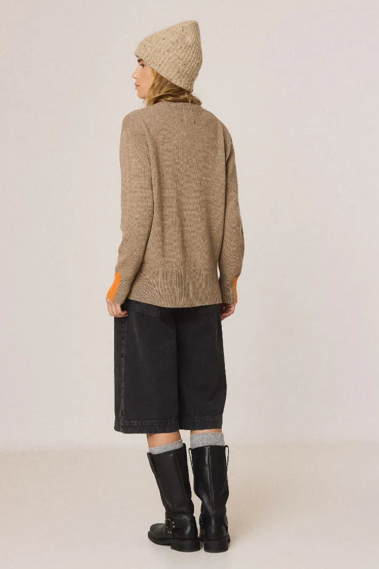 Indi & Cold Fluorescent-detail sweater with cashmere