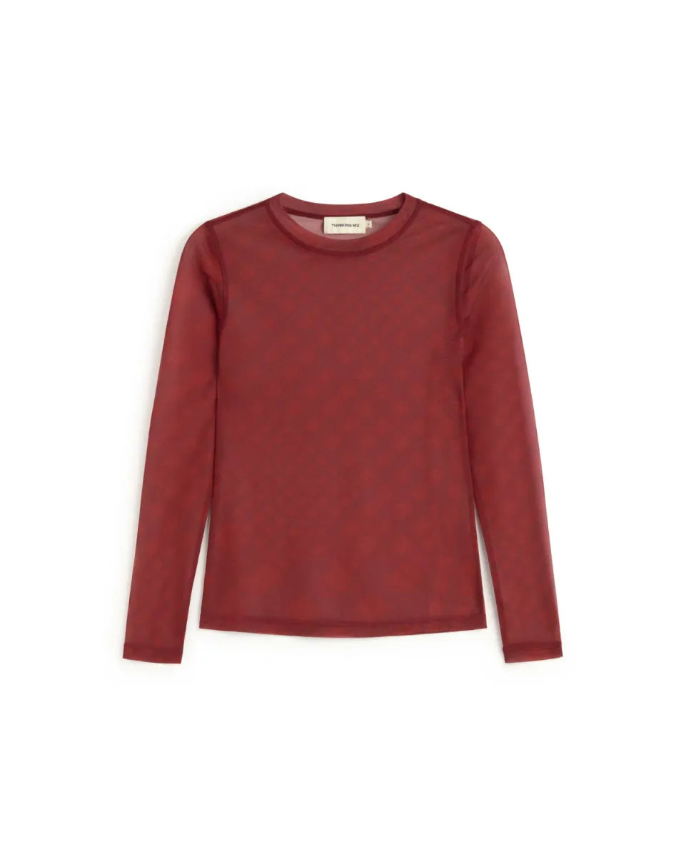 Thinking MU Red transparent Tere Top