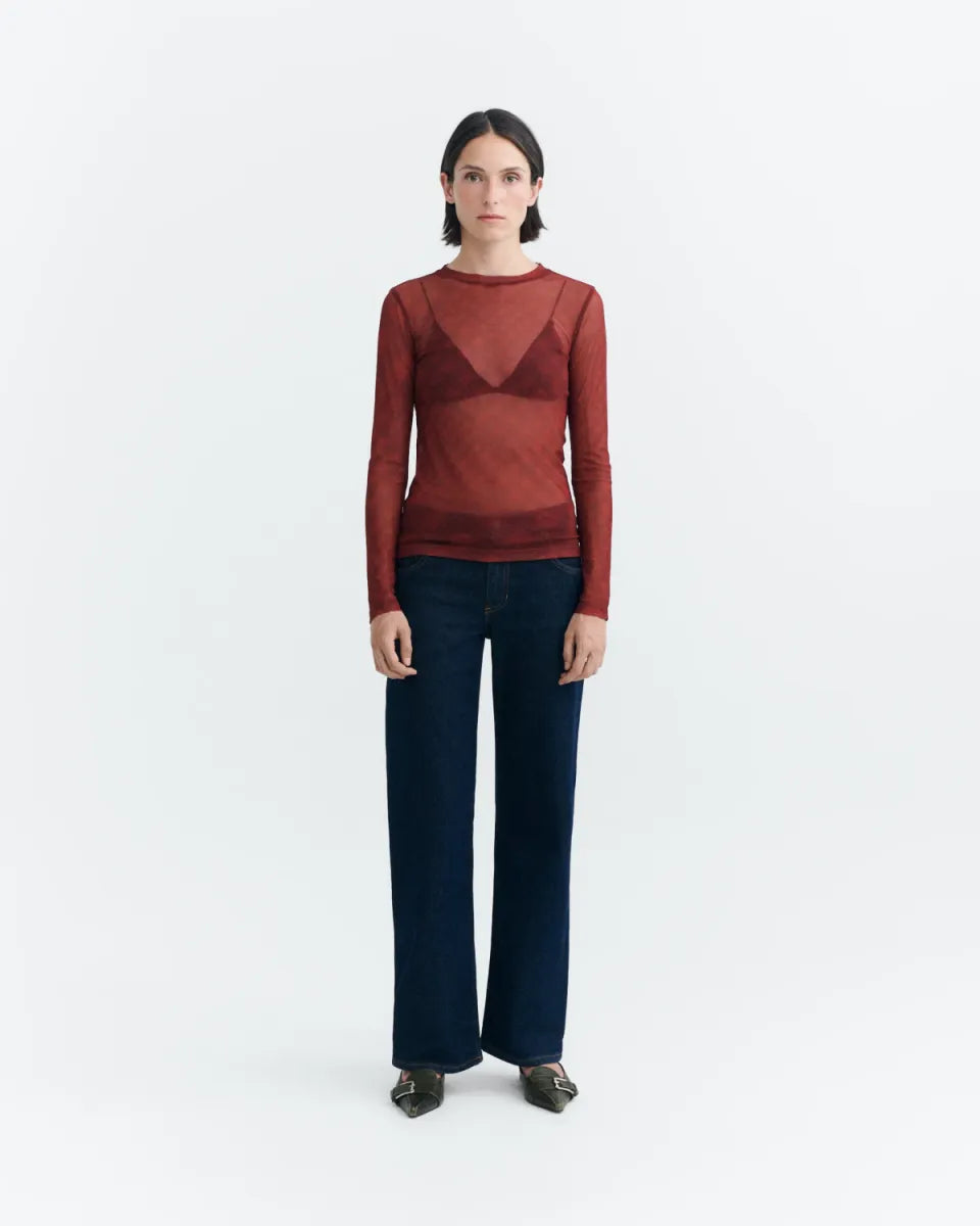 Thinking MU Red transparent Tere Top
