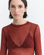Thinking MU Red transparent Tere Top