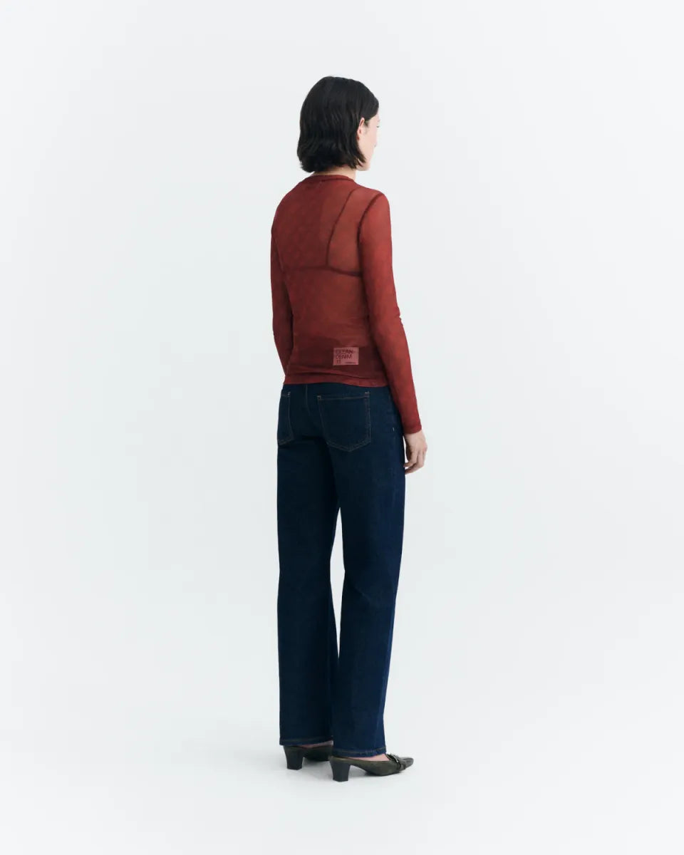 Thinking MU Red transparent Tere Top