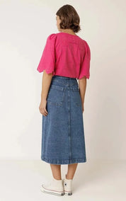indi & cold Blouse Boxy with Embroidery