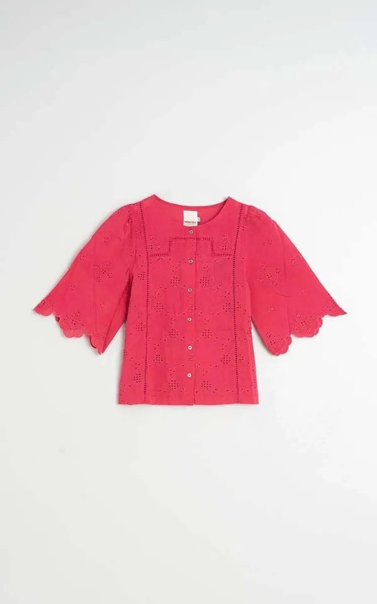 indi & cold Blouse Boxy with Embroidery