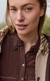 indi & cold Blouse Crochet Neck