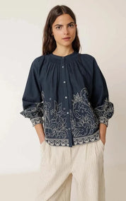 indi & cold Blouse Floral Hem