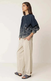 indi & cold Blouse Floral Hem