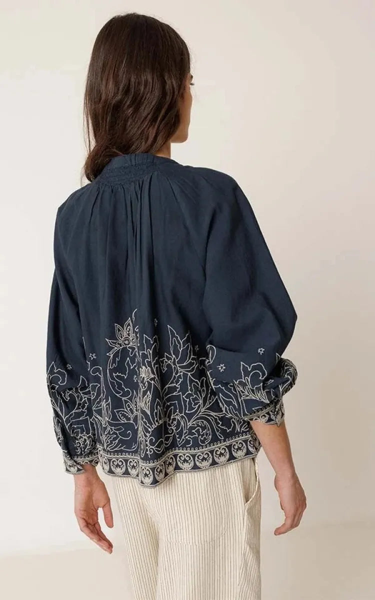 indi & cold Blouse Floral Hem