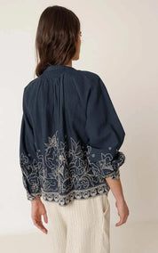 indi & cold Blouse Floral Hem