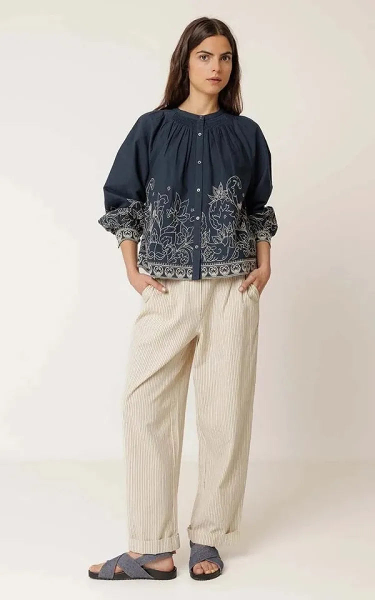 indi & cold Blouse Floral Hem