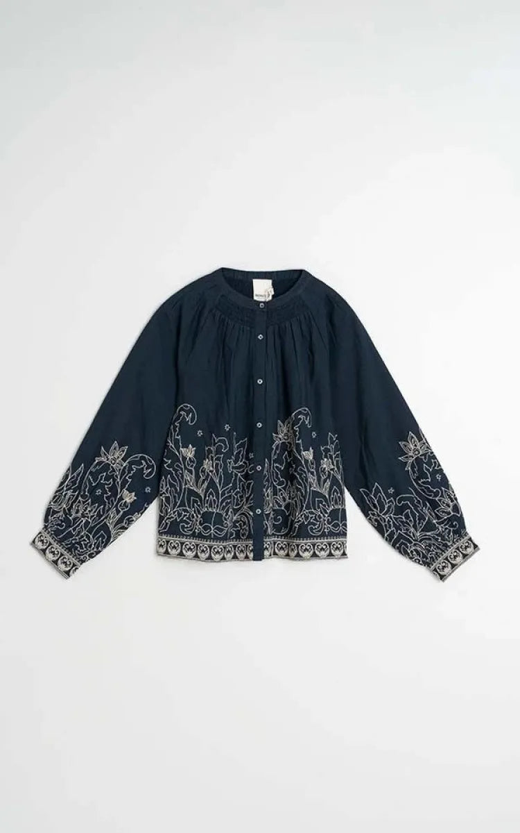 indi & cold Blouse Floral Hem