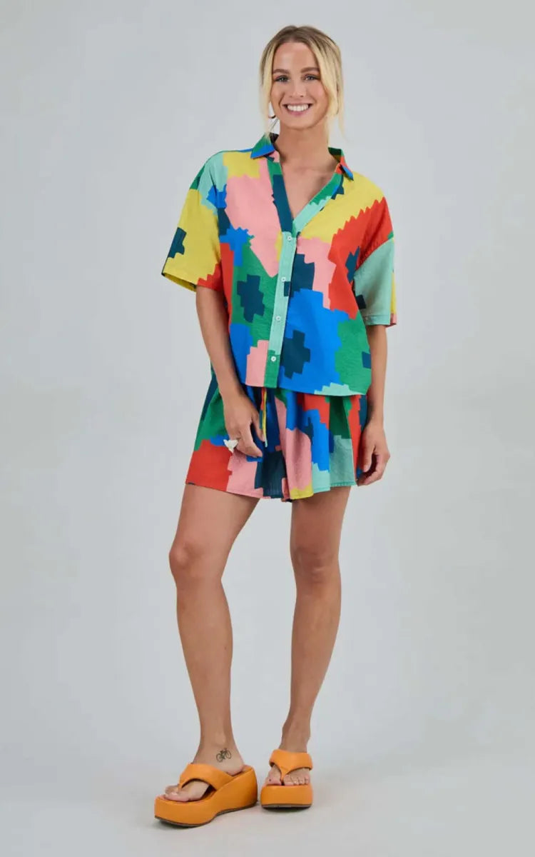 Brava Fabrics Blouse Maxi Flower Oversize Cropped
